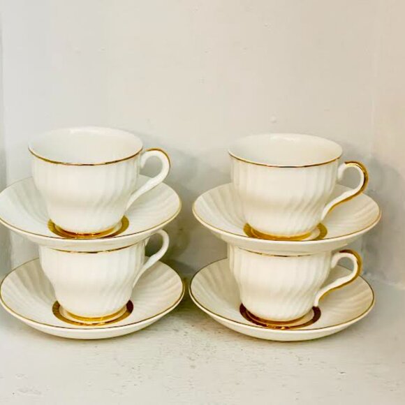 Beautiful Set of 4  Cups & Saucers Enoch  Wedgewood Tunstall  English Tea ware - Picture 1 of 11